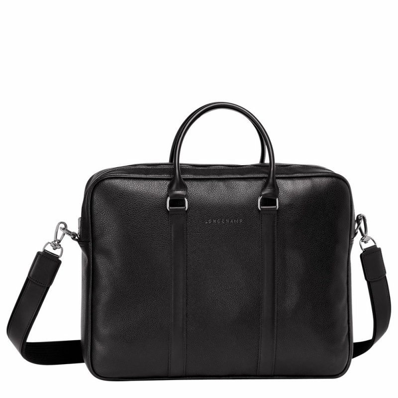 Black Longchamp Le Foulonne M Women's Briefcase Bags